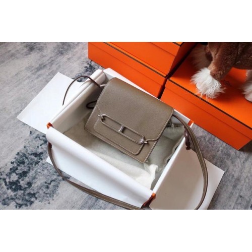 Hermes Roulis 19cm Evercolor 9D H9003 grigio scuro e argento