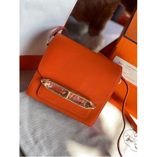 Hermes Roulis 19cm Evercolor 9D H9003 arancione&oro
