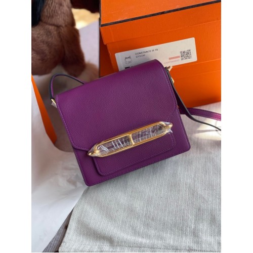 Hermes Roulis 19cm Evercolor 9D H9003 viola&Oro