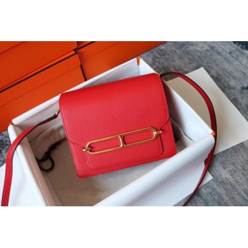Hermes Roulis 19cm Evercolor 9D H9003 rosso&oro