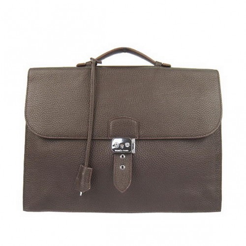 Cartella Hermes Sac Depeche 38cm Clemence Marrone