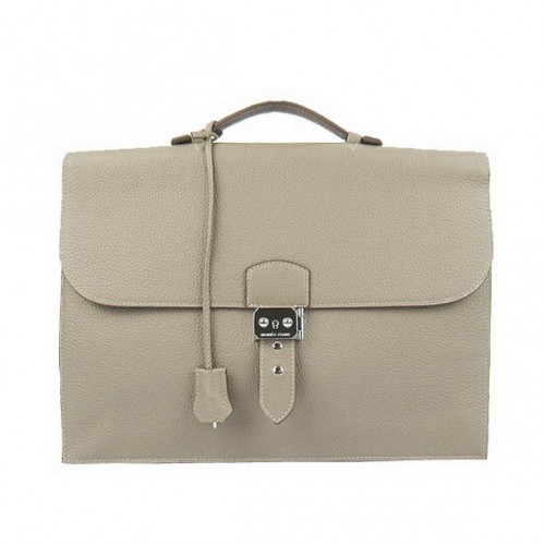 Cartella Hermes Sac Depeche 38cm Clemence Grigio