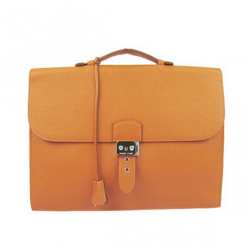 Cartella Hermes Sac Depeche 38cm Clemence arancione