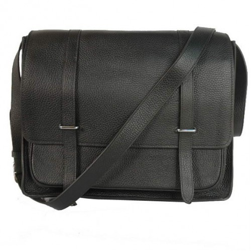 Hermes Steve 35CM Messenger Bag Clemence in pelle nera