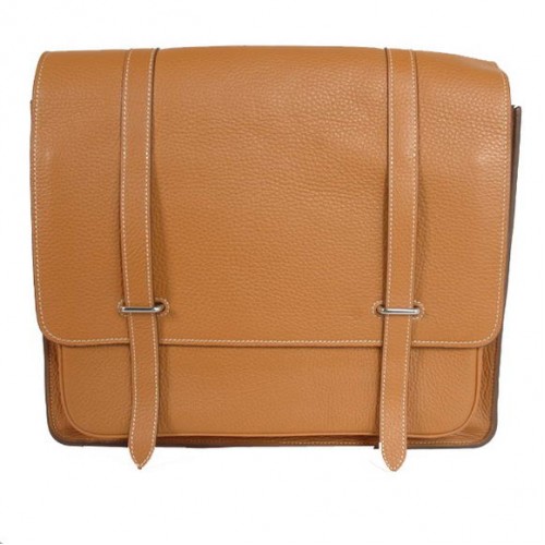 Hermes Steve 35CM Messenger Bag Clemence pelle cammello