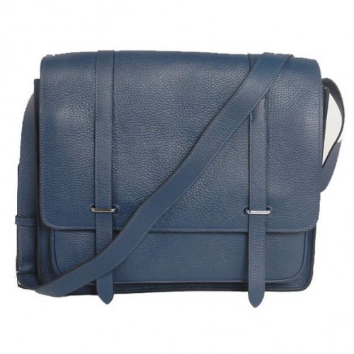 Hermes Steve 35CM Messenger Bag Clemence pelle blu scuro