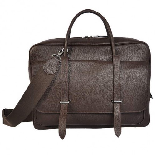 Borsa da viaggio Hermes Steve 38CM Clemence in pelle marrone
