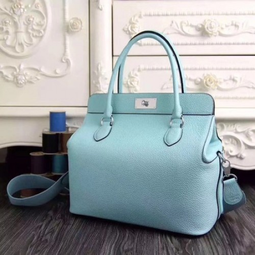 Hermes Toolbox Togo Borsa in pelle originale 3259 Skyblue