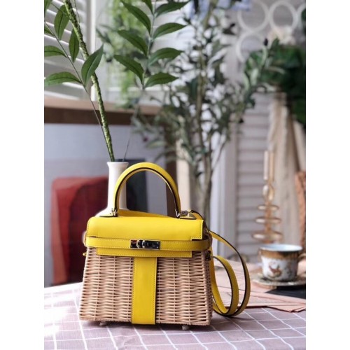 Hermes borsa da picnic kelly 9810 gialla