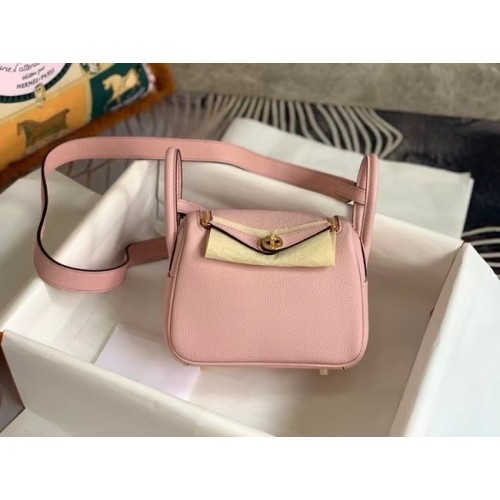 Hermes mini Lindy Original Togo Leather Bag OLD19 rosa