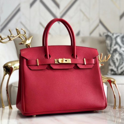 Hermes originale Epsom Leather HB35O rosso e metallo oro