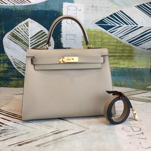 Hermes originale Kelly Epsom Pelle KL32 Beige