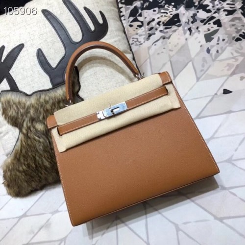 Hermes originale Kelly Epsom in pelle KL32 marrone