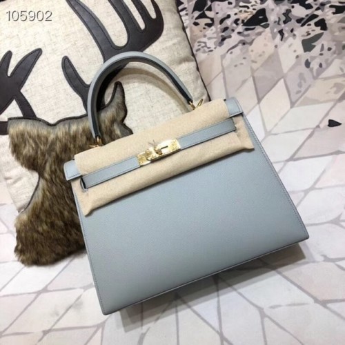 Hermes originale Kelly Epsom in pelle KL32 azzurro