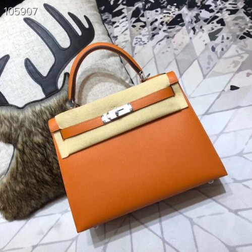 Hermes originale Kelly Epsom in pelle KL32 arancione