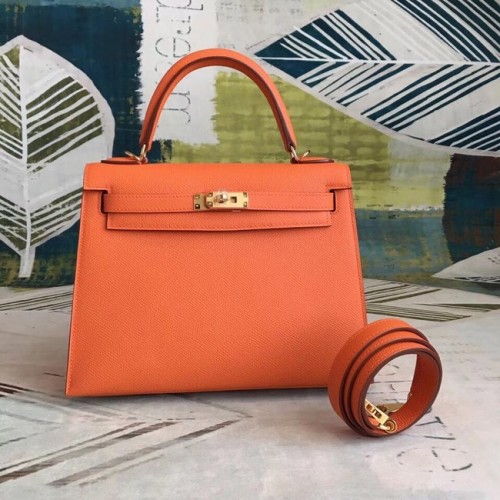 Hermes originale Kelly Epsom in pelle KL32 arancione