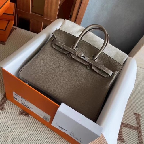 Hermes originale Togo Leather HB25O grigio scuro