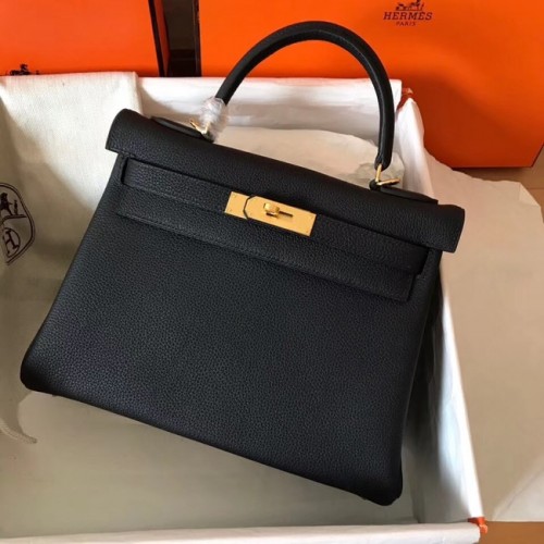 Hermes borsa kelly in pelle originale Togo KL320 nera