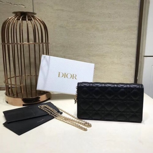 PORTAFOGLIO LADY DIOR IN VITELLO C9025A nero