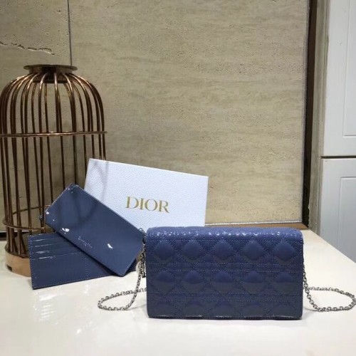 PORTAFOGLIO LADY DIOR IN VITELLO C9025A blu