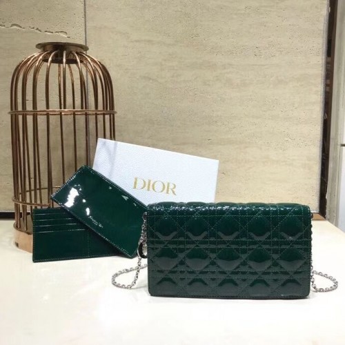 PORTAFOGLIO LADY DIOR IN VITELLO C9025A verde
