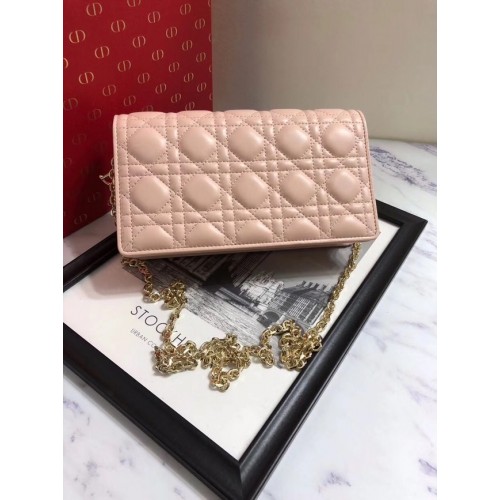 POCHETTE LADY DIOR IN PELLE DI AGNELLO S0204 rosa