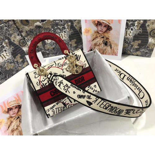 BORSA LADY DIOR DIOR TOTE IN TELA RICAMATA 2550-2