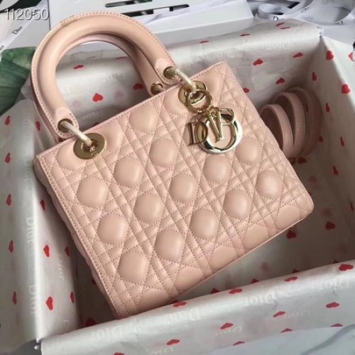 BORSA LADY DIOR IN PELLE DI AGNELLO CAL44550 rosa