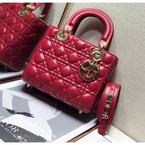 LADY DIOR MY ABCDIOR BAG Cannage Agnello M0538O Rosso