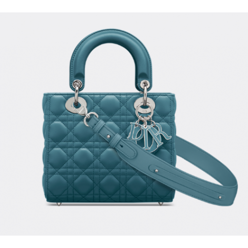 BORSA LADY DIOR MY ABCDIOR Cannage Agnello M0538O blu