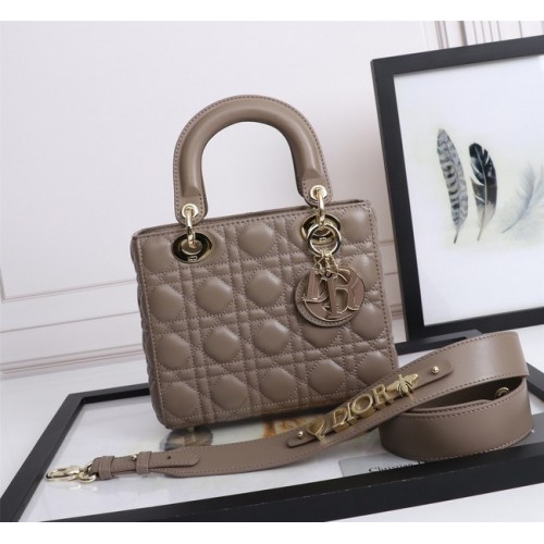 BORSA LADY DIOR MY ABCDIOR Cannage Agnello M0538O grigio scuro