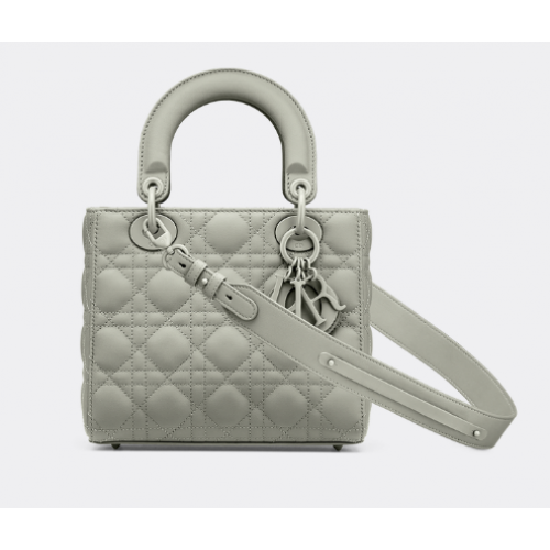 LADY DIOR MY ABCDIOR BAG Pelle di vitello Cannage ultraopaca grigia M0538SLOI
