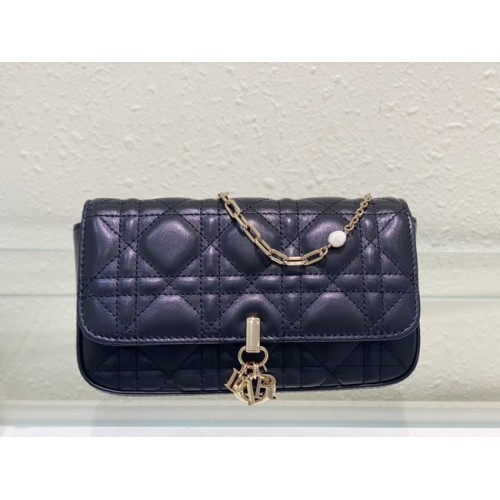 PORTA CELLULARE LADY DIOR Cannage Lambskin S0977O nero