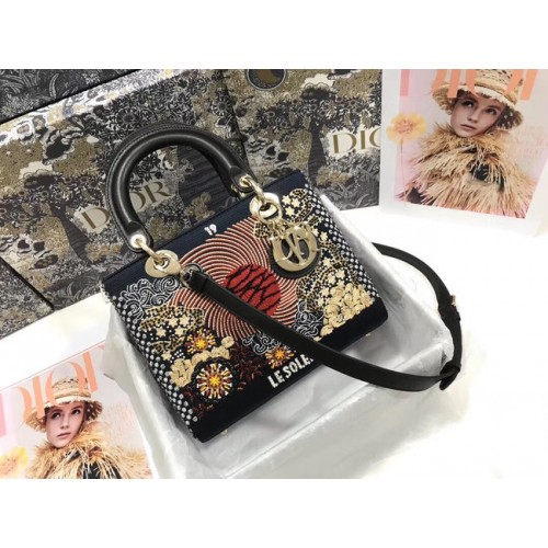 LADY DIOR Pelle bovina con ricamo di perle e fili M0565OSCQ-1