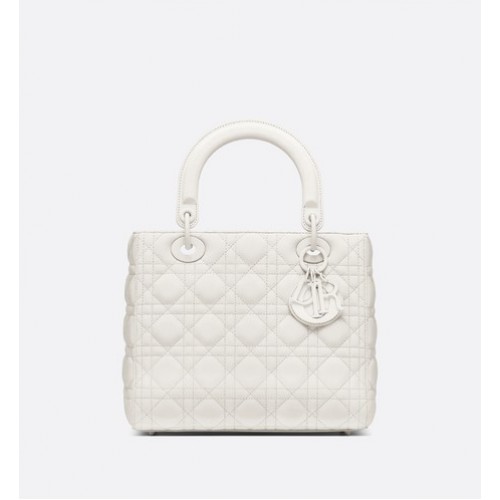 BORSA MEDIA LADY DIOR ULTRA-MATTE M0565IL bianca