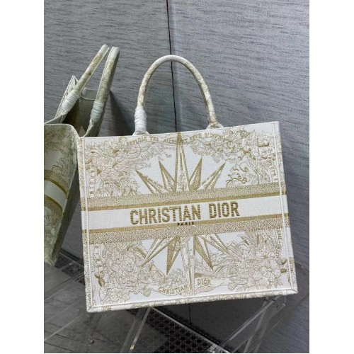SHOPPER DIOR BOOK GRANDE Ricamo Dior Reve dInfini con filo metallico dorato M1286Z
