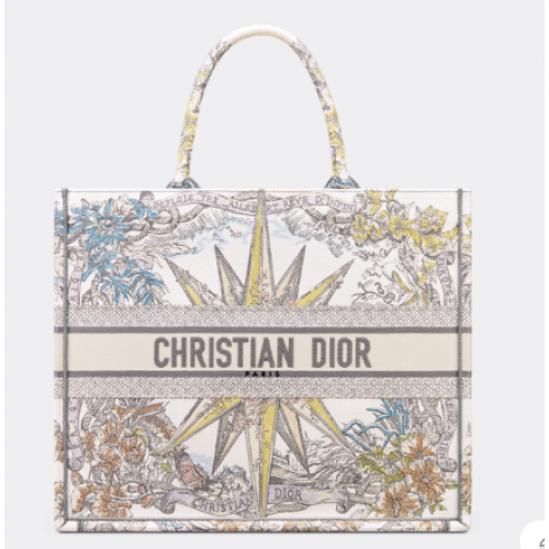 BORSA DIOR BOOK GRANDE Ricamo Reve dInfini bianco multicolore M1286Z