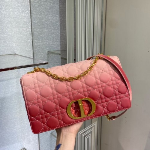 BORSA DIOR CARO GRANDE Pelle di agnello Cannage sfumata rosa indaco M9243U