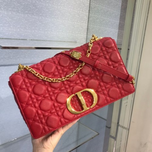 BORSA CARO DIOR GRANDE Pelle di vitello morbida Cannage M9243U Rosso