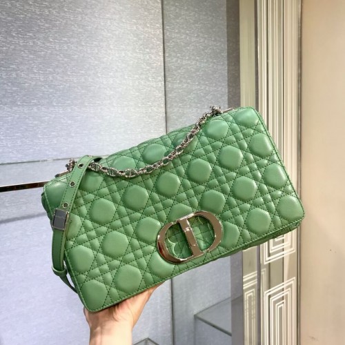BORSA CARO DIOR GRANDE Pelle di vitello Cannage morbida M9243U verde