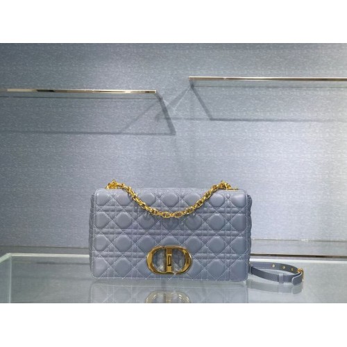 BORSA DIOR CARO GRANDE Morbida pelle di vitello Cannage M9243U celeste