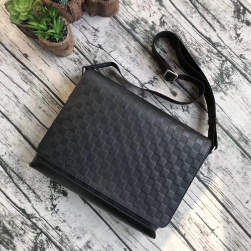 BORSA MESSENGER IN PELLE ORIGINALE LOUIS VUITTON N41038 N41035 NERO