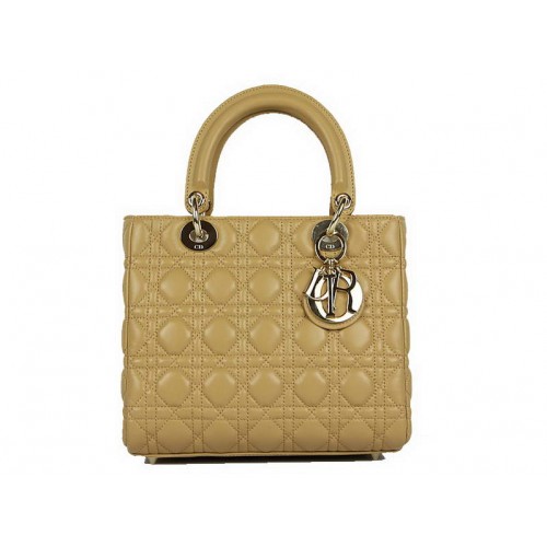 Christian Dior Borse in pelle di agnello Borsa Lady Dior CAL44550 Beige dorato