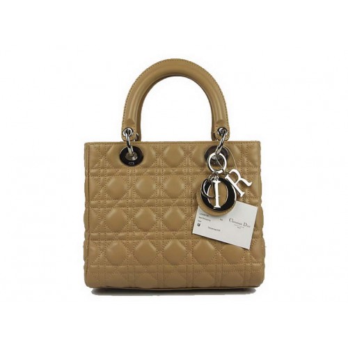 Christian Dior Borse in pelle di agnello Borsa Lady Dior CAL44550 Argento beige
