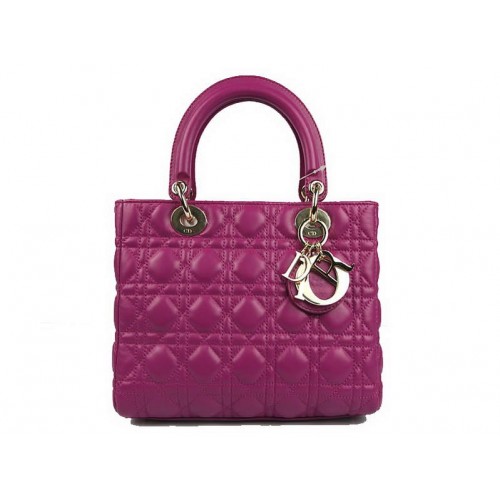 Christian Dior Borse in pelle di agnello Borsa Lady Dior CAL44550 Viola d'oro