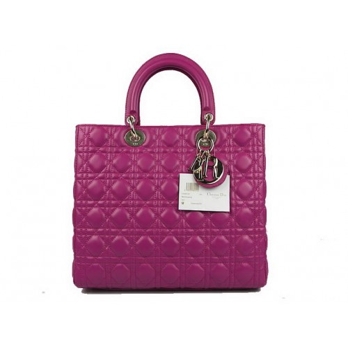 Christian Dior Borse in pelle di agnello Grande borsa Lady Dior CAL44561 Viola d'oro