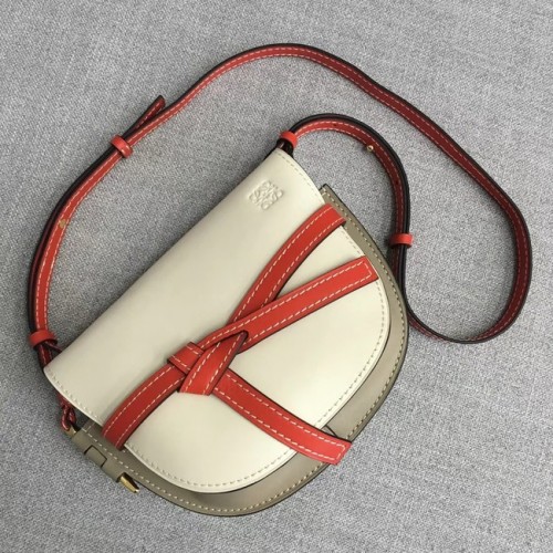 Borse a tracolla Loewe Original Leather 8088 bianco crema