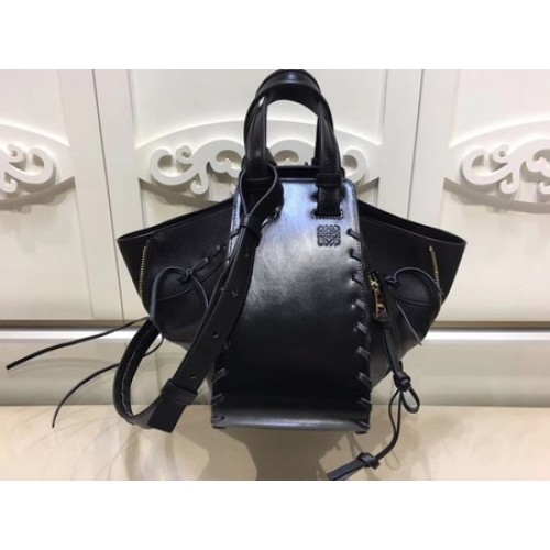 Borsa tote in pelle di vitello amaca Loewe 9127 nera