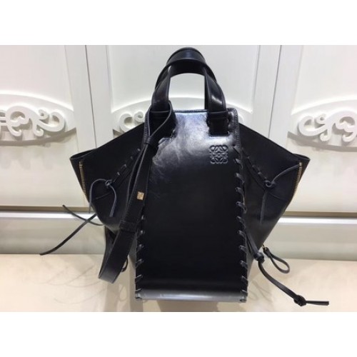 Borsa tote in pelle di vitello amaca Loewe 9128 nera