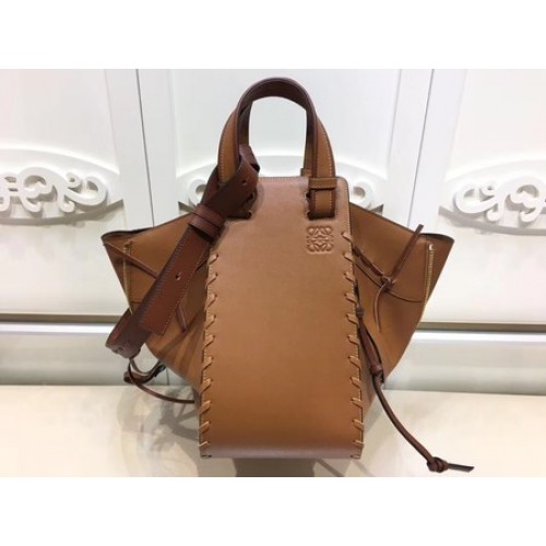 Loewe Hammock Borsa Tote In Pelle Di Vitello 9128 Marrone
